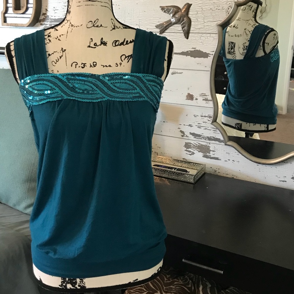 Windsor Turquoise Sequin tank SM